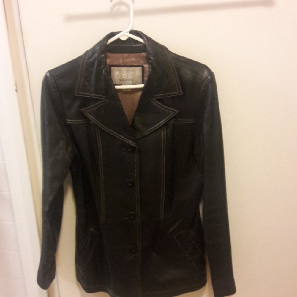 Leather blazer jacket - Picture 2 of 11